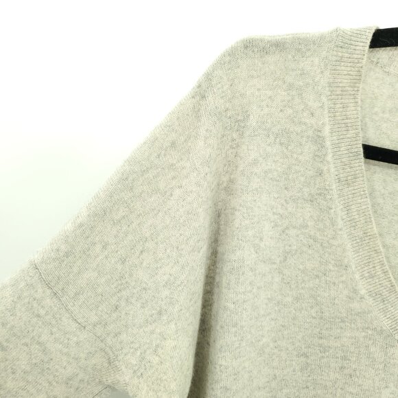J. Crew Cashmere Boyfriend V-neck Relaxed Fit Sweater M Heather Beige/Grey - Picture 5 of 13